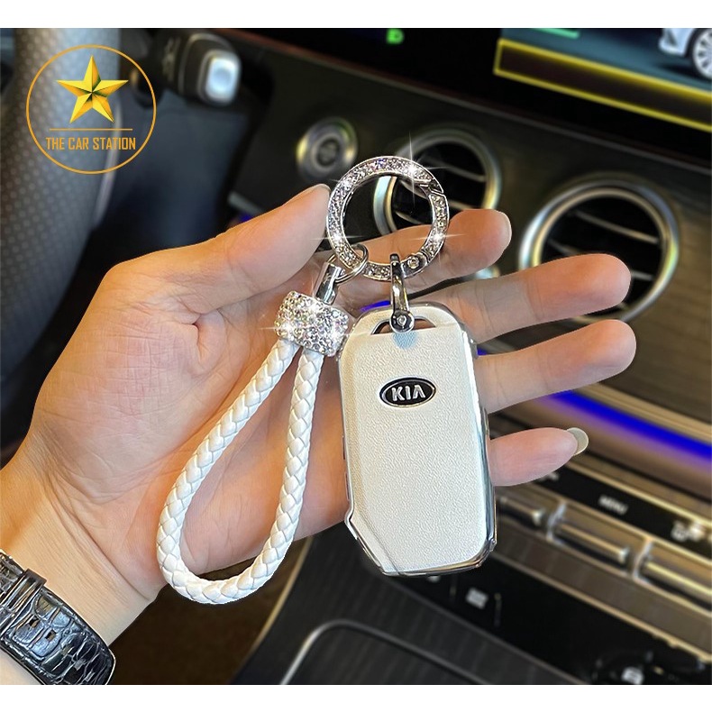 [KIA CERATO] - Bao da đính đá bọc chìa khóa xe hơi ô tô KIA CERATO - Móc chìa khóa xe hơi - Bọc chìa