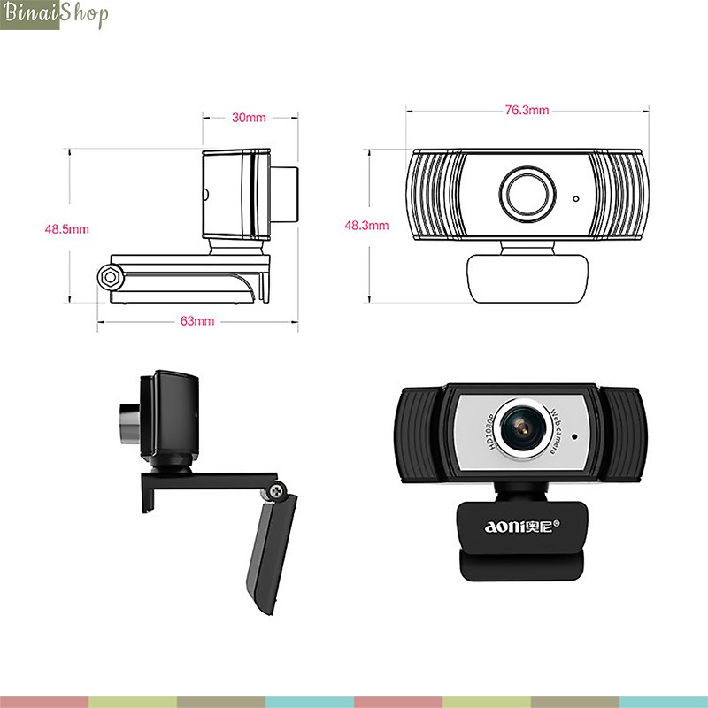 Aoni C33 - Webcam Livestream Siêu Nét, Họp Trực Tuyến, Học Online, Lấy Nét Chủ Động, Góc Quay 80 Độ | BigBuy360 - bigbuy360.vn