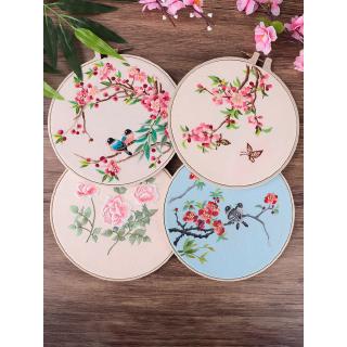 Embroidery diy handmade self-embroidered ornaments set beginners introduction handmade embroidered bird Chinese ancient style embroidery material package