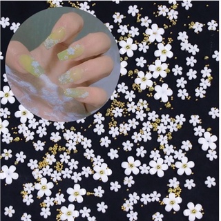 hoa trắng gắn nail nổi