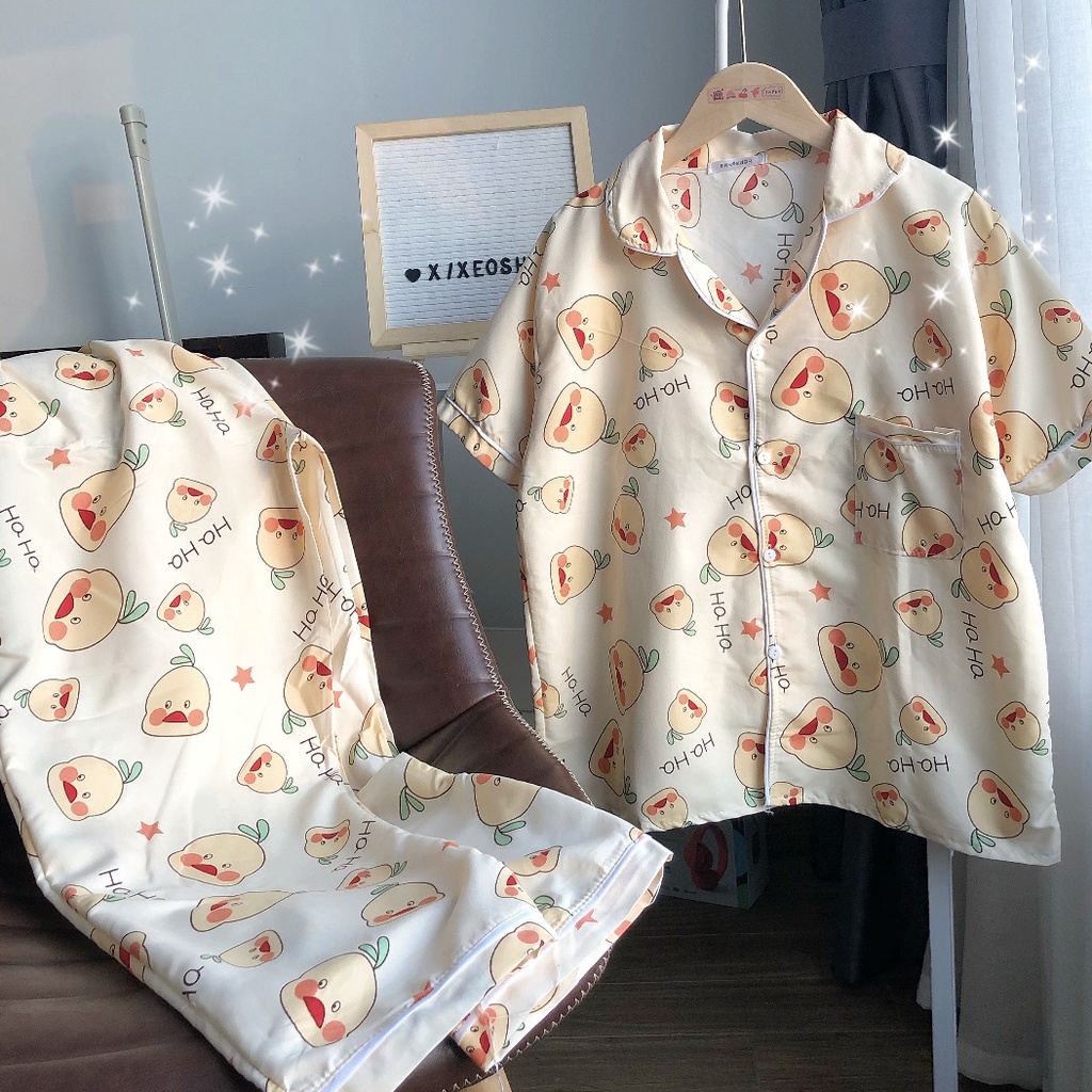 Pijama nữ họa tiết, bộ đồ pijama dài thiết kế phong cách uzang xixeoshop | BigBuy360 - bigbuy360.vn