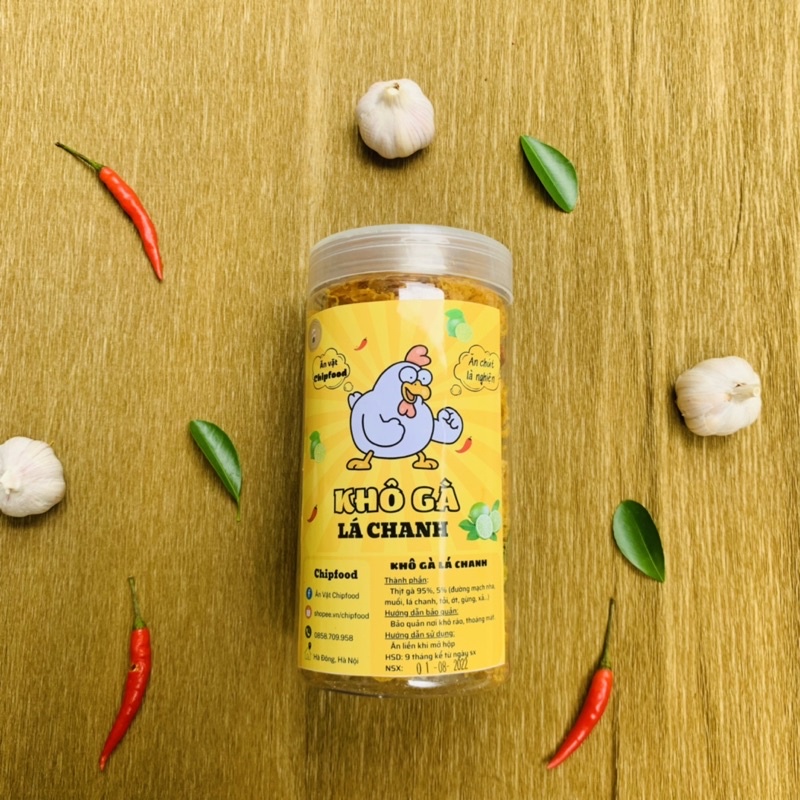 Khô Gà Lá Chanh Hũ 300g ChipFood | Loại Ngon Hàng Chất Lượng | Hoàn Trả 100% Nếu Không Như Mô Tả| Ăn Vặt Hà Nội