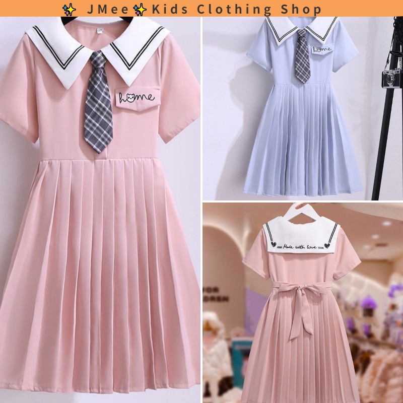 ❀Hàng giao ngay❀4-14 tuổi, quần áo trẻ Váy cho bé gái Váy ngắn tay cho bé Váy đầm trẻ em cỡ lớn 2022 kiểu mới Quần áo bé gái Váy phiên bản Hàn Quốc