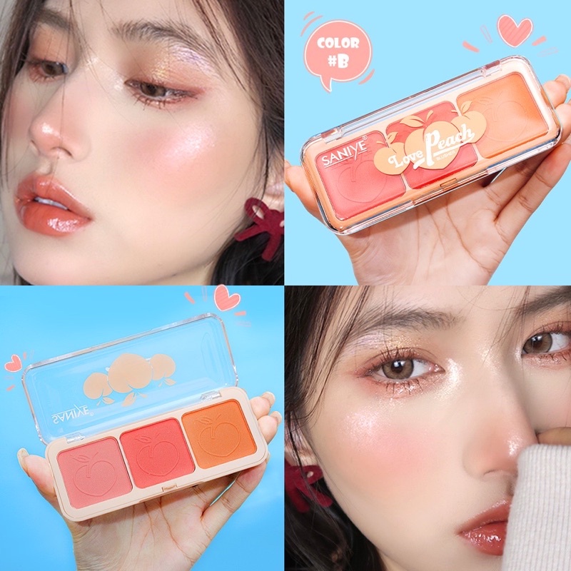 Bảng Phấn Má Hồng Love Peach SANIYE nội địa Trung