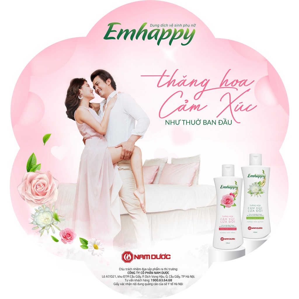 Dung dịch vệ sinh phụ nữ EMHAPPY 120ml - Nam Dược [emhapy, em happy]