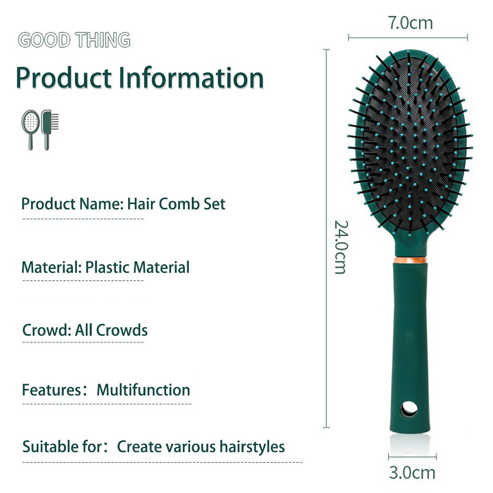 Bộ lược và lược chải tóc 3 chiếc,lược chải tóc đệm,bàn chải khô ướt cho phụ nữ nam giới tạo kiểu tóc