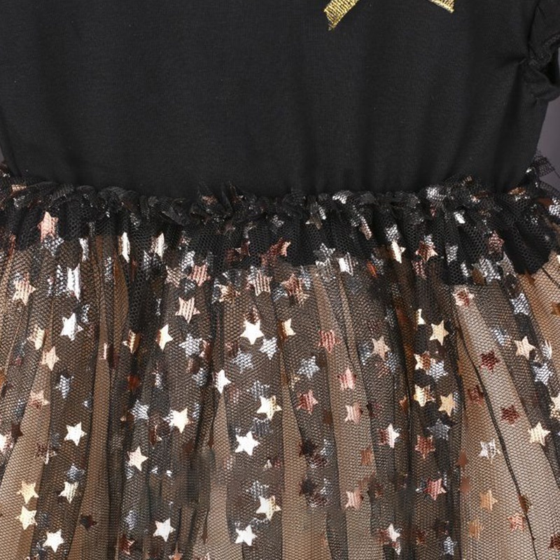 Se7en Đầm Công Chúa Tay Dài Phối Lưới Đính Nơ Thời Trang Mùa Thu Phong Cách Hàn Quốc Cho Bé Gái