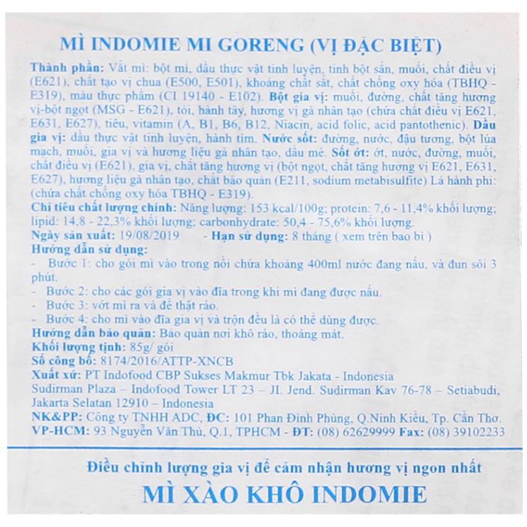 Mì xào khô Indomie 85g | BigBuy360 - bigbuy360.vn