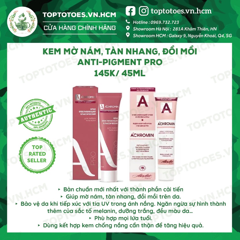 Kem nám Achromin Anti-pigment Pro mờ nám, tàn nhang, đồi mồi