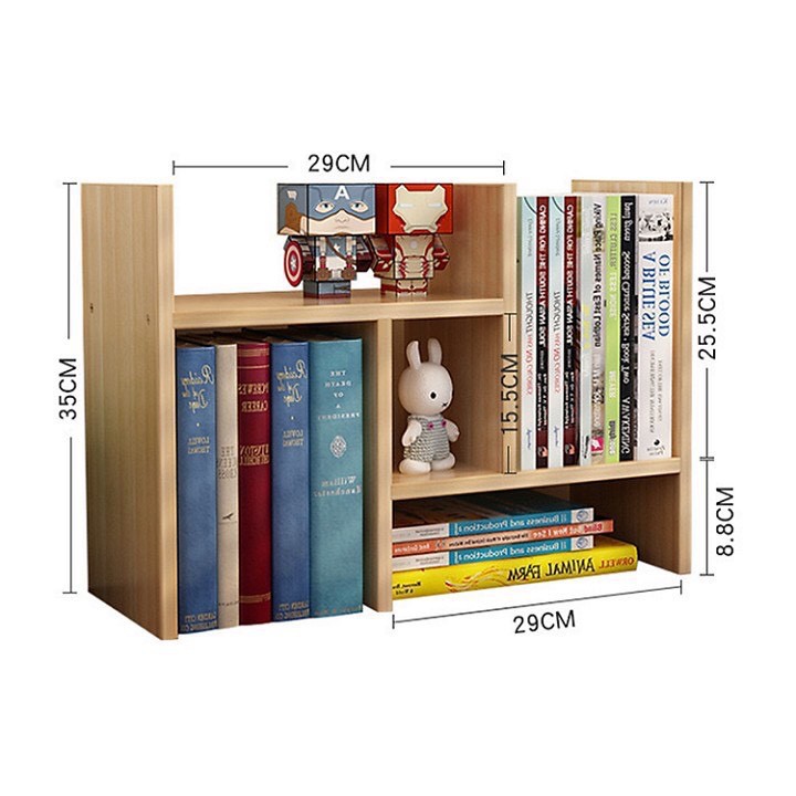 Kệ Sách Gỗ Để Bàn Làm Việc 1997store_vn - Kệ Sách Gỗ Mini - Kích Thước 54cm x 20cm x 35 - Bảo Hành 6 Tháng