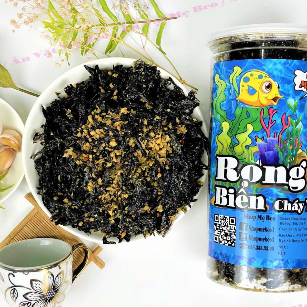 Rong Biển Cháy Tỏi Hộp 150Gr Ăn Vặt Ngon