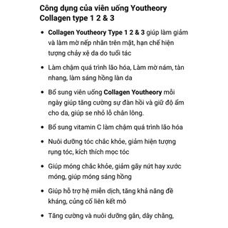 [Hoả Tốc] Viên Collagen Youtheory Đẹp Da, Chậm Lão Hoá, Chống Già