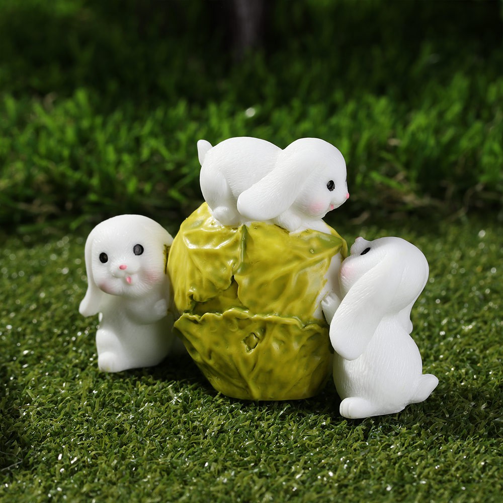 Mô Hình Thỏ Mini Trang Trí Tiểu Cảnh Sân Vườn DIY Tiện Dụng
