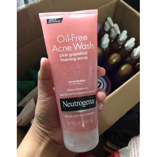 Sữa Rửa Mặt Neutrogena Oil-Free Acne Wash Pink Grapefruit Foaming Scrub 198ml