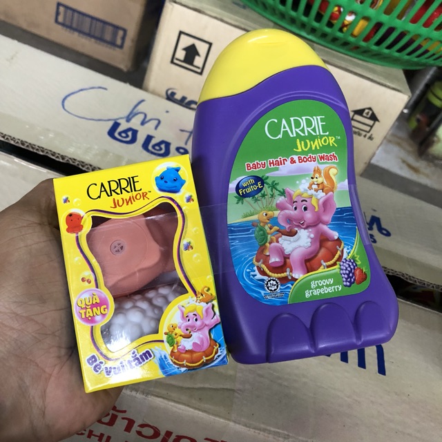 (Hết quà tặng) Sữa tắm gội 2 trong 1 Carrie Junior Malaysia trẻ em 280gram