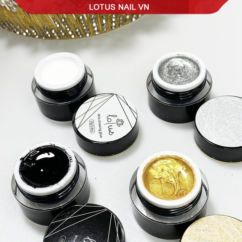 Gel nhện nail Lotus trang trí móng hũ to 10g dễ kéo không bị đứt