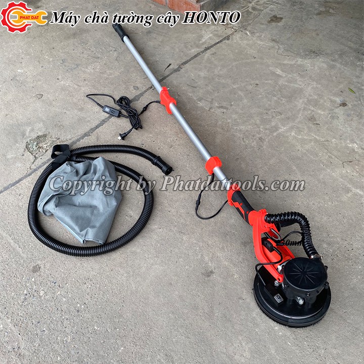 Máy chà nhám tường làm sơn bả dạng cây HONTO YS-892-Có hút bụi,đèn led chiếu sáng-Tặng 10 tờ giấy nhám-Bảo hành 6 tháng