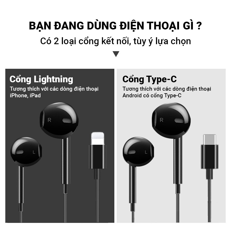 Tai nghe nhét tai kèm mic karaoke có thể thay đổi âm giọng Yesjun888 âm bass mạnh mẽ, cổng kết nối Lightning/Type-C