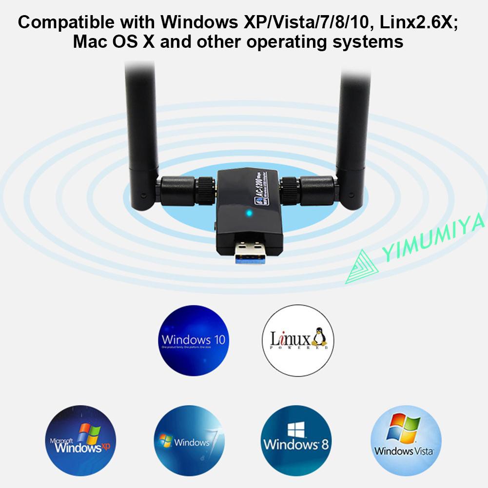 Usb Wifi Dongle 1200m Rtl8812Au 2.4 + 5.8g