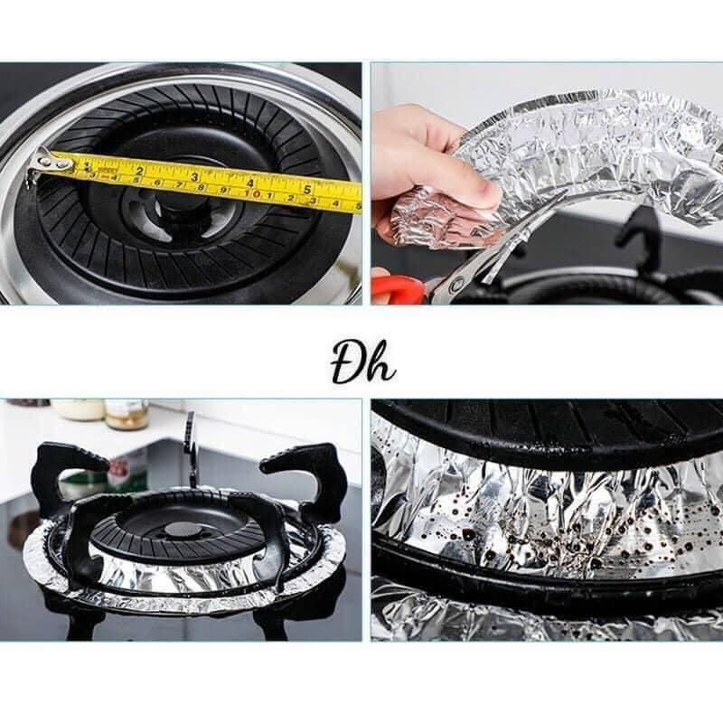 Combo set 20 miếng giấy bạc lót bếp ga tròn