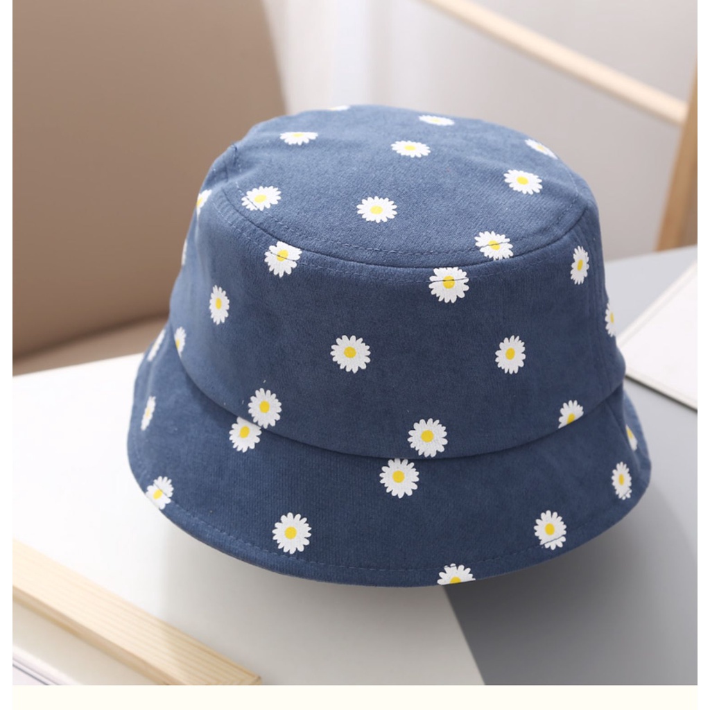 Mũ bucket hoạ tiết hoa cúc chống nắng đáng yêu cho bé