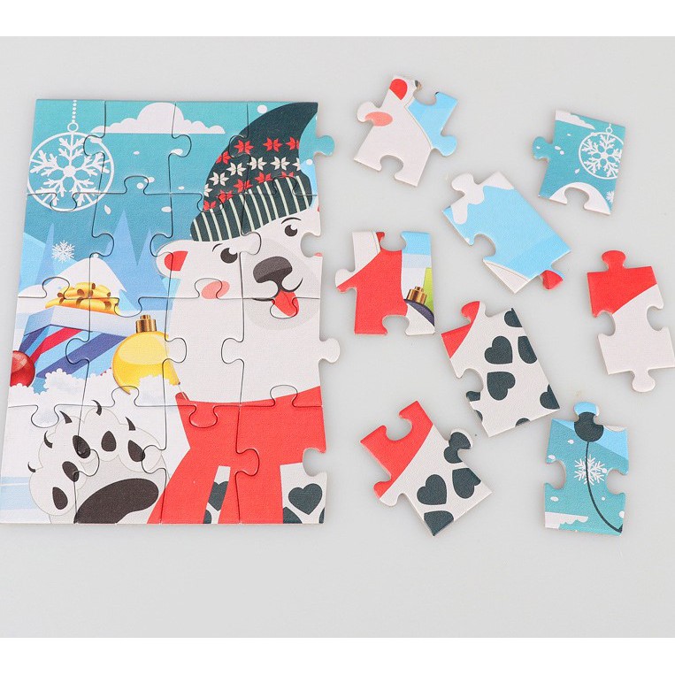 Bảng xếp hình mini ZHAN QI TOYS bằng gỗ hình hoạt hình gồm 24 mảnh có kích thước 9x9 cho bé