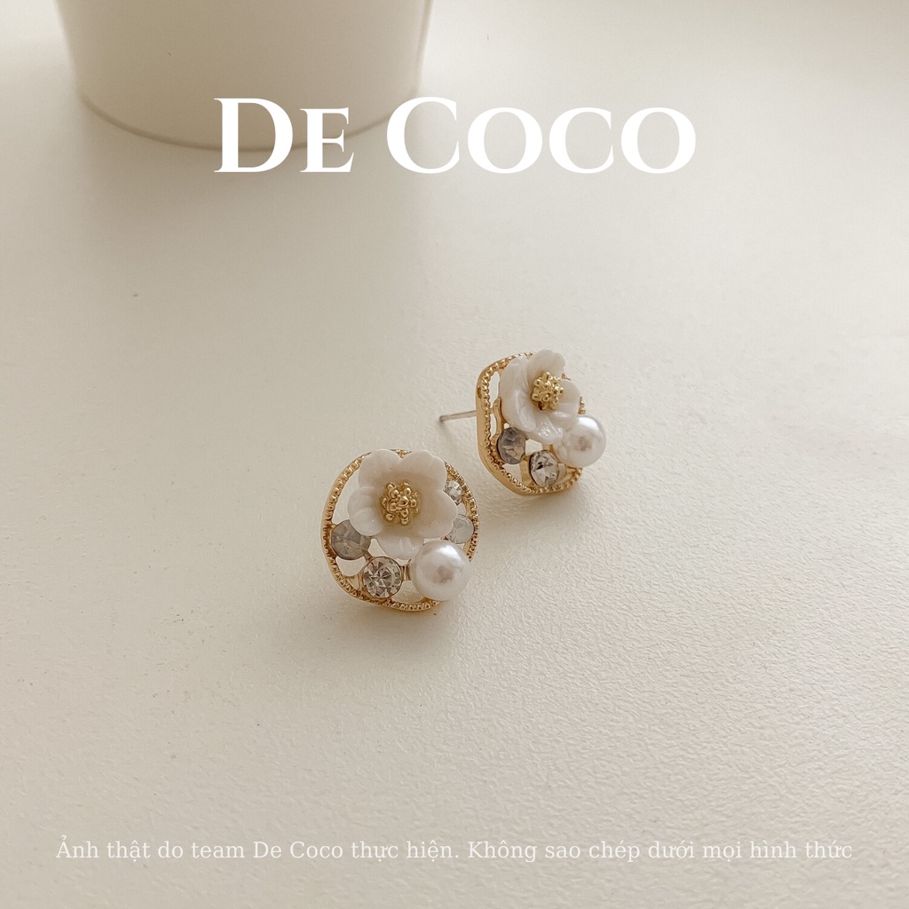 Bông tai hoa đính đá Daisy decoco.accessories