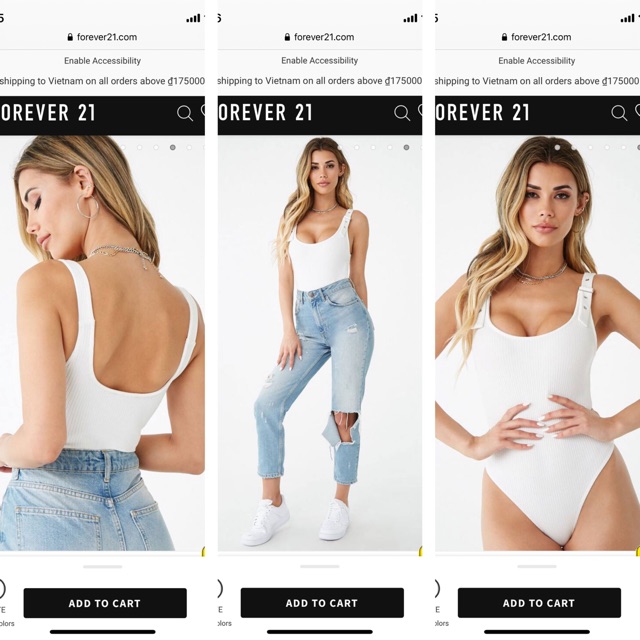 BODYSUIT 2 DÂY PHỐI KHOEN THUN GÂN DÀY DẶN F21 | BigBuy360 - bigbuy360.vn