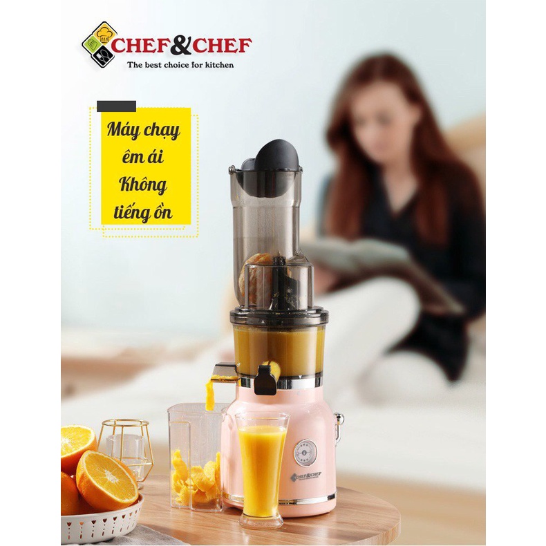 Máy ép chậm nguyên quả Chef &amp; Chef CH-333 chỉ mất 3 - 5 phút bạn có ngay ly nước ép tươi ngon, bổ dưỡng