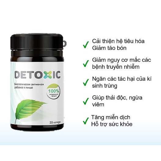 Viên uống-Detoxic của Nga diệt ký sinh trùng hết giun sán hôi miệng cải thiện tiêu hóa tăng sức đề kháng