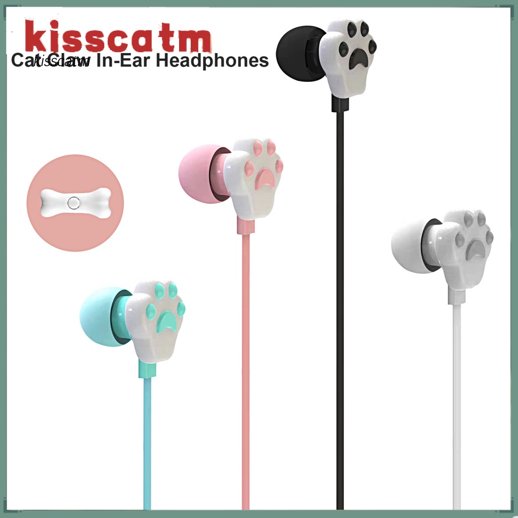 Tai Nghe Nhét Tai Jack 3.5mm Âm Thanh HiFi Thiết Kế Hình Chân Mèo Dễ Thương