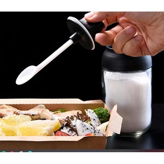 Lọ thủy tinh trong suốt đựng gia vị kèm muỗng tiện lợi
