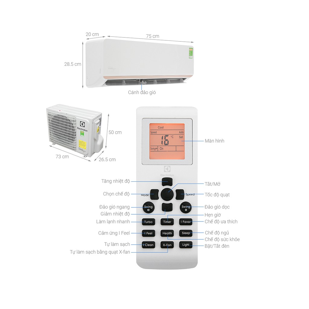 ESV09CRR-C6 - MIỄN PHÍ CÔNG LẮP ĐẶT-  Máy lạnh Electrolux Inverter 1 HP ESV09CRR-C6 Mới 2020