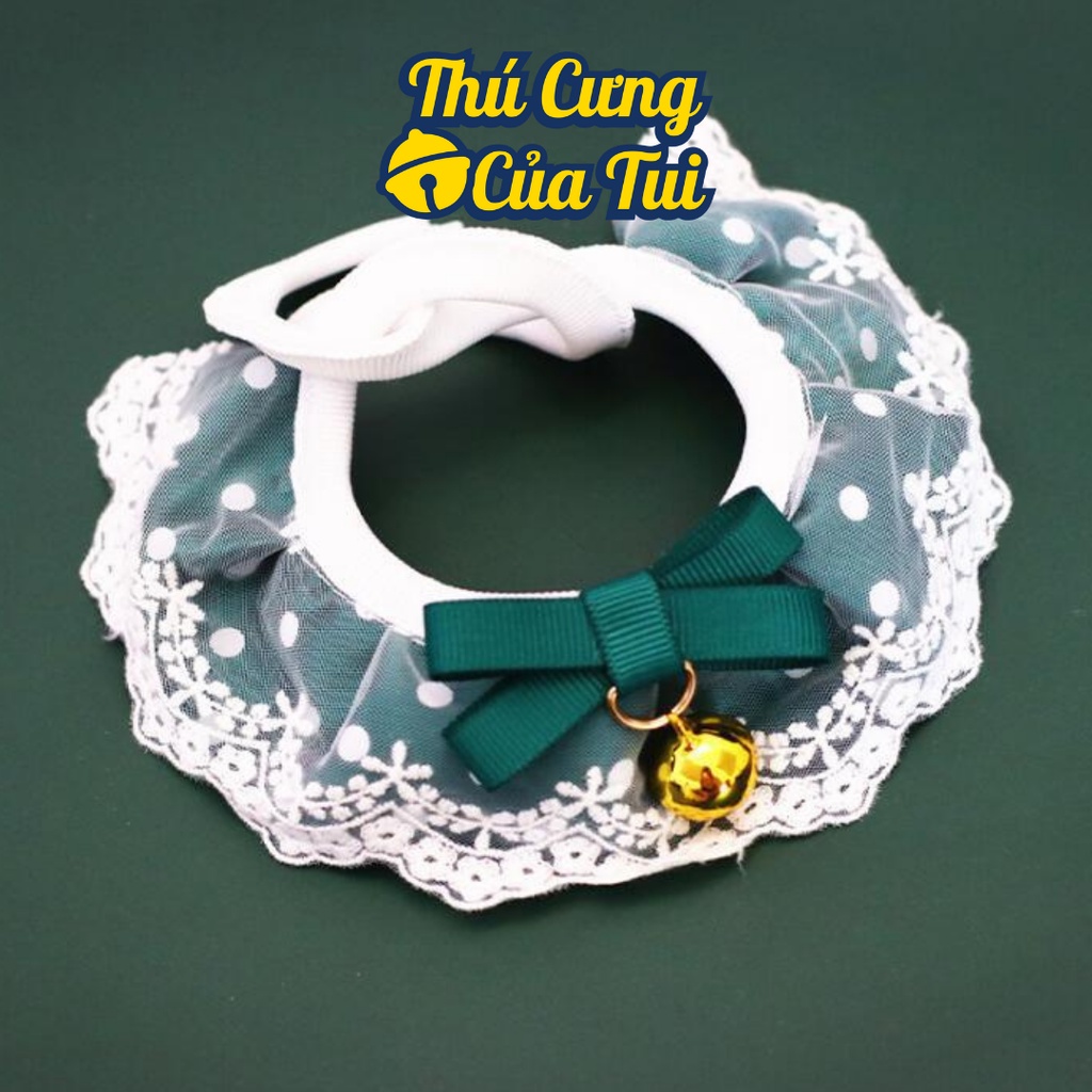 Vòng Cổ Yếm Ren Kèm Chuông Dễ Thương Cho Thú Cưng Chó Mèo - Thú Cưng Của Tui
