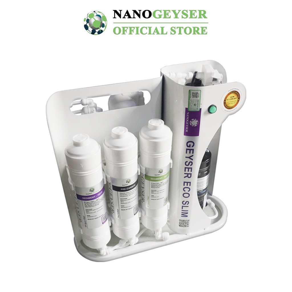 Máy lọc nước Nano Geyser ECO SLIM, Công nghệ lọc nước tinh khiết RO, Bảo hành điện tử 5 năm qua app chính hãng