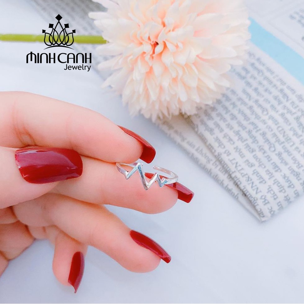 Nhẫn Bạc Nhịp Tim Dáng Hở Freesize - Minh Canh Jewelry