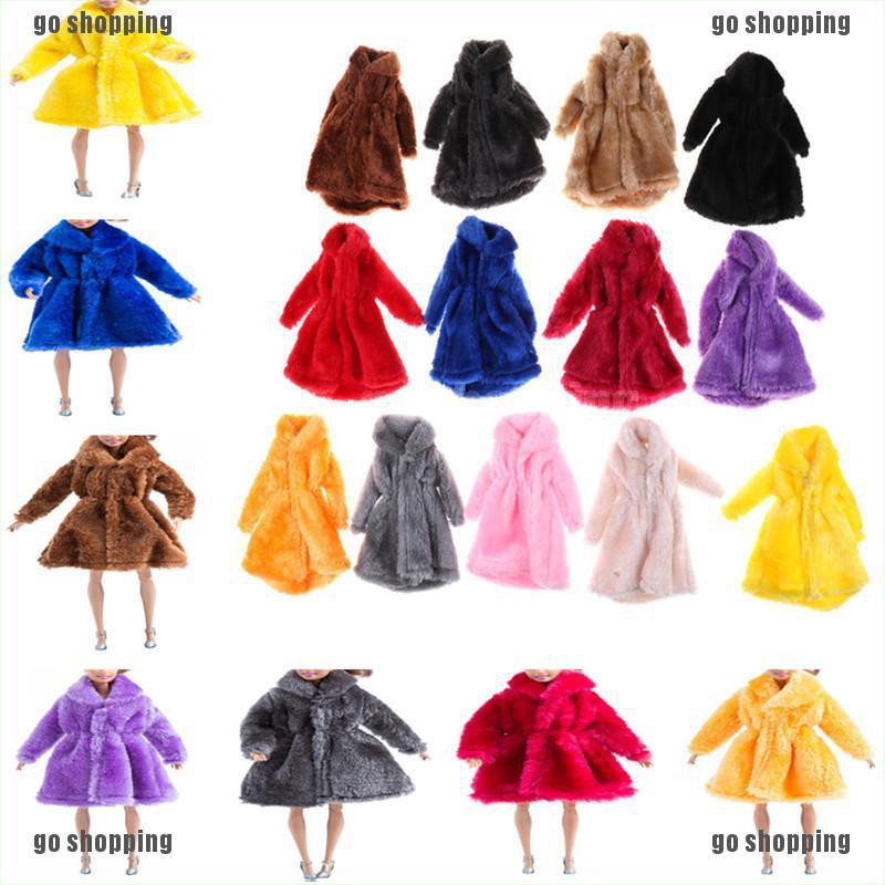 {go shopping}Dolls Fashion Fur Winter Warm Coat Flannel Outfit Doll Accessories Gift