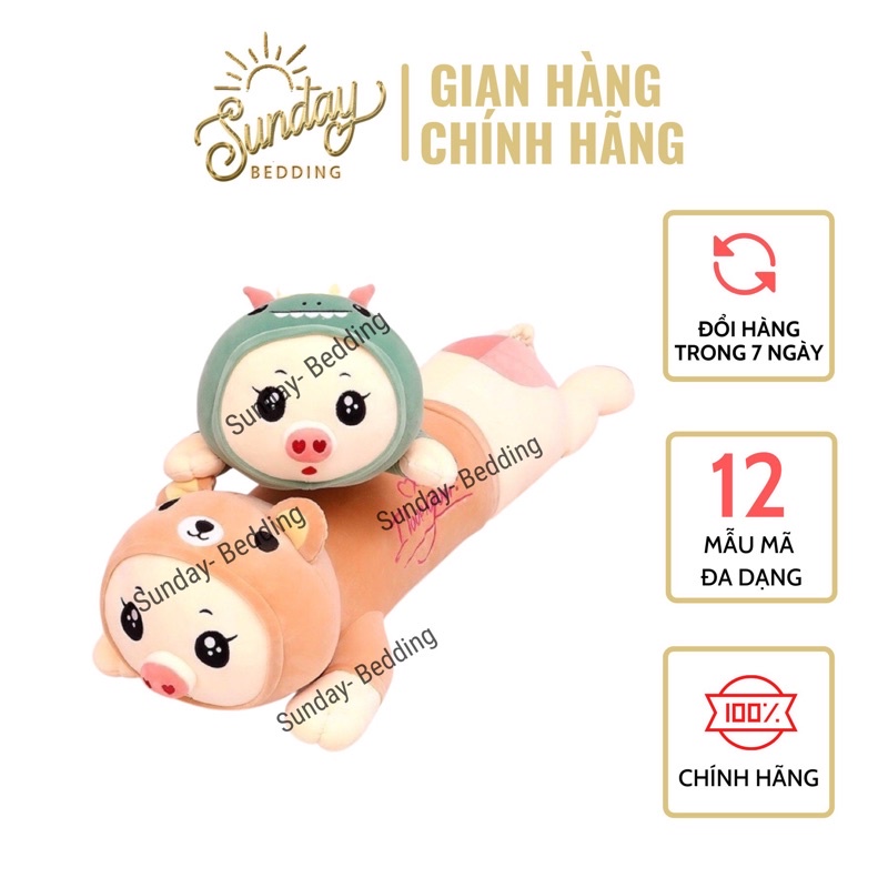 Gấu bông hình thú,gối ôm lợn biến hình co dãn 4 chiều siêu mềm mịn