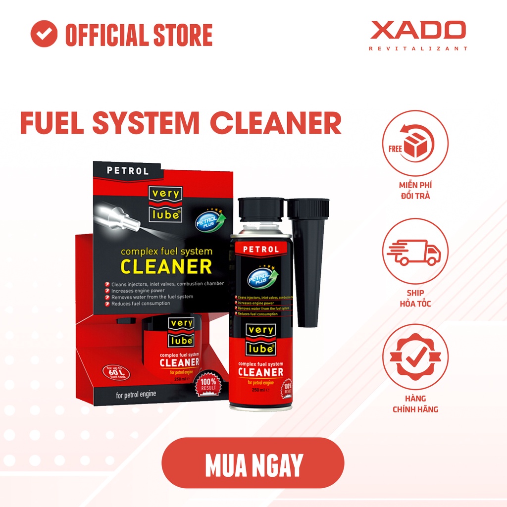 Phụ gia nhập khẩu vệ sinh hệ thống xăng XADO verylube complex fuel system cleaner