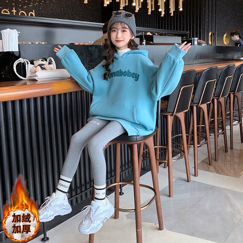 ❀Hàng giao ngay❀, quần áo trẻ em quần áo bé gái 10 tuổi, Áo Hoodie Tay Dài Dáng Rộng Phong Cách Hàn Quốc Thời Trang Thu Đông 2021 Mới Cho Bé Gái quần áo bé gái 5 tuổi áo hoodie trẻ em quần áo be gái
