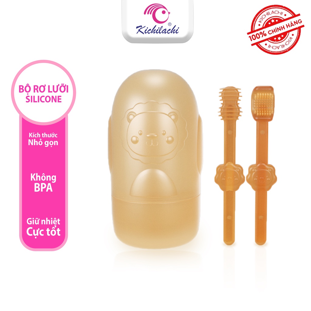 Bộ bàn chải, rơ lưỡi silicon mềm mại uốn cong 360 độ dành cho bé