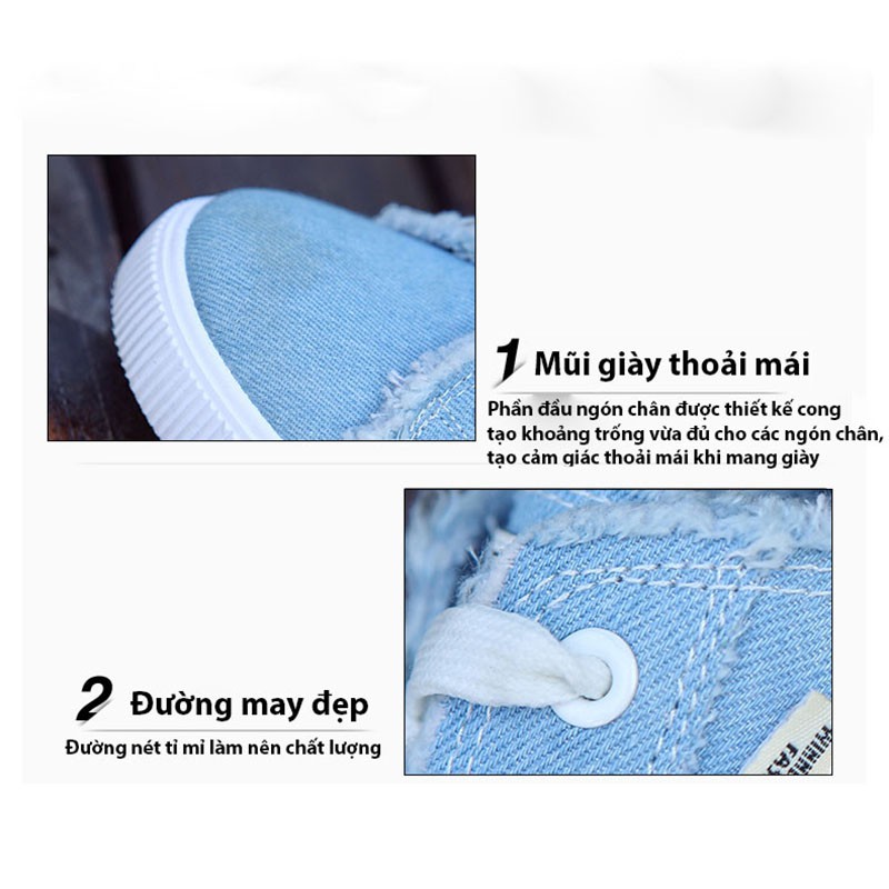 Giày Bata, Giày Thể Thao Vải Nữ Đế Bằng Mery Shoes Thoáng Khí Cá Tính- MBS137