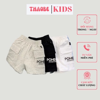 Quần Short Bé Trai-Quần Ngố Bé Trai Cotton 4 Màu Cho Bé Trai Và Bé Gái Từ 8kg-32kg Thời Trang Trẻ Em THAOBEKIDS