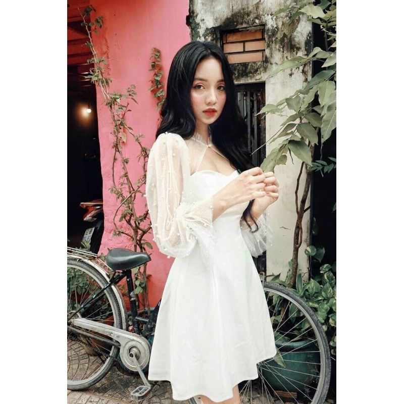 [Rẻ vô địch] Đầm đẹp - Đầm tiểu thư bèo tay voan đính cườm | BigBuy360 - bigbuy360.vn