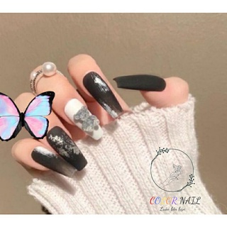 Nail box - Móng up thiết kế : Gấu nhũ bạc