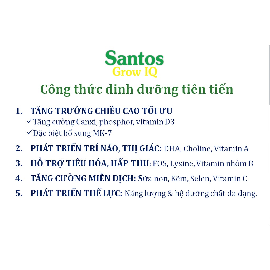 Sữa bột Santos Grow IQ 400g_Duchuymilk