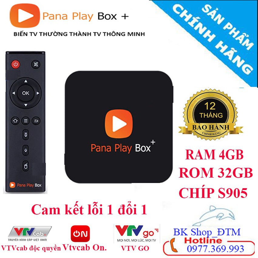 Tivi box PANA PLAY BOX RAM 4GB ROM 32GB Tặng gói VtvCab 12 Tháng Miễn phí