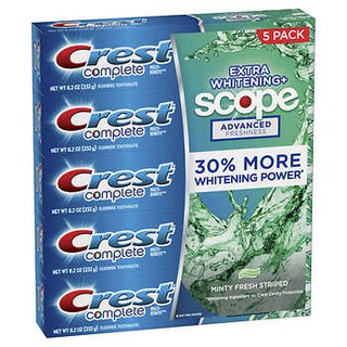 Sỉ 3 lốc kem đánh răng crest complete extra scope whitening plus scope 232g của mỹ