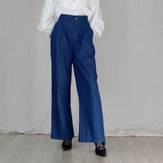 Quần denim, quần ống suông chất liệu denim mềm cao cấp Caffeine Studio