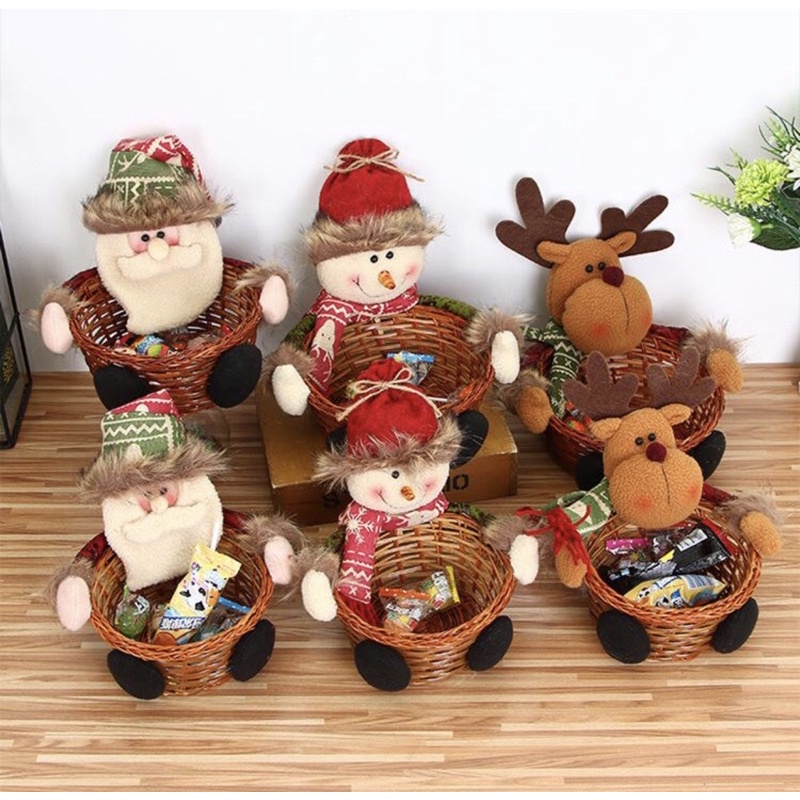Rổ mây trang trí Noel